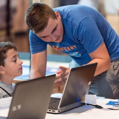 Students made their own video games for Maker Faire Detroit and taught kids how to learn these skills