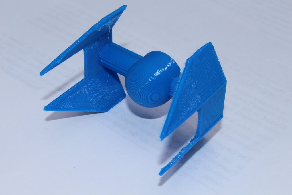 3D Printed Tie Interceptor designed in CAD in our 3D Printing Course for Kids and Teens