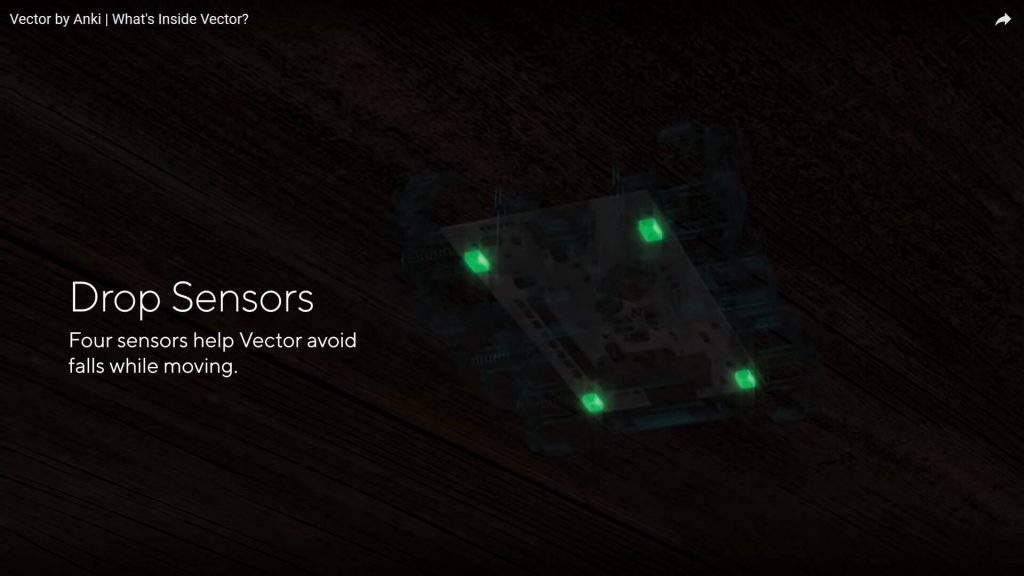 Anki Vector Python SDK hardware drop sensors to prevent robot from falling off the table during your robotics class for kids