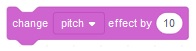 MIT Scratch 3.0 added a new sound block that changes an effect by a certain amount
