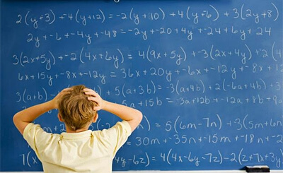 Applied math examples real world math problems kid confused by large equation
